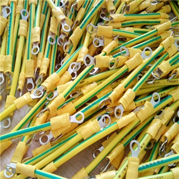 100mm length yellow/green 4mm2 DC earth cable with lugs M5 on both sides